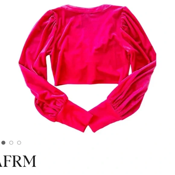 AFRM Women's Pink Ruched Top - Picture 2 of 4